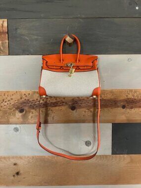 Wirkin 25 Orange H with Ecru Toile bag-Inspired